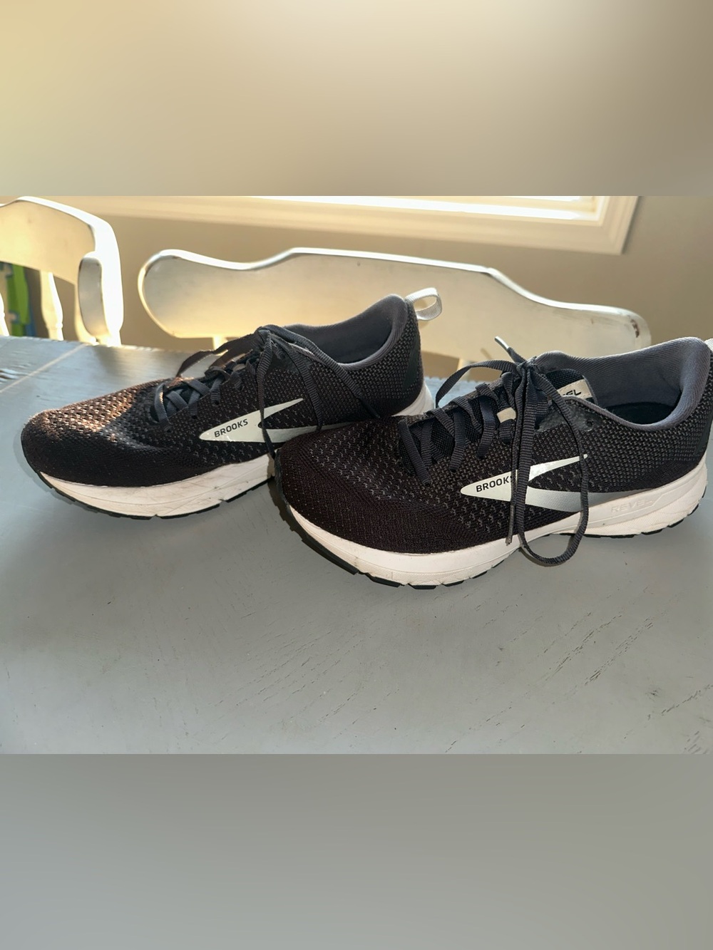 Brooks Women's Black and White Mesh Running Sneakers